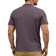 thumbnail image 4 of Dresfit Mens Henley Shirt Button Down Big and Tall Short Sleeve Shirts Summer 2026 Solid Workout Tees Cotton Lightweight Basic Shirt Purple XL, 4 of 8