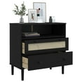 thumbnail image 2 of vidaXL Sideboard SENJA Rattan Look Black 80x40x80 cm Solid Wood Pine, 2 of 5