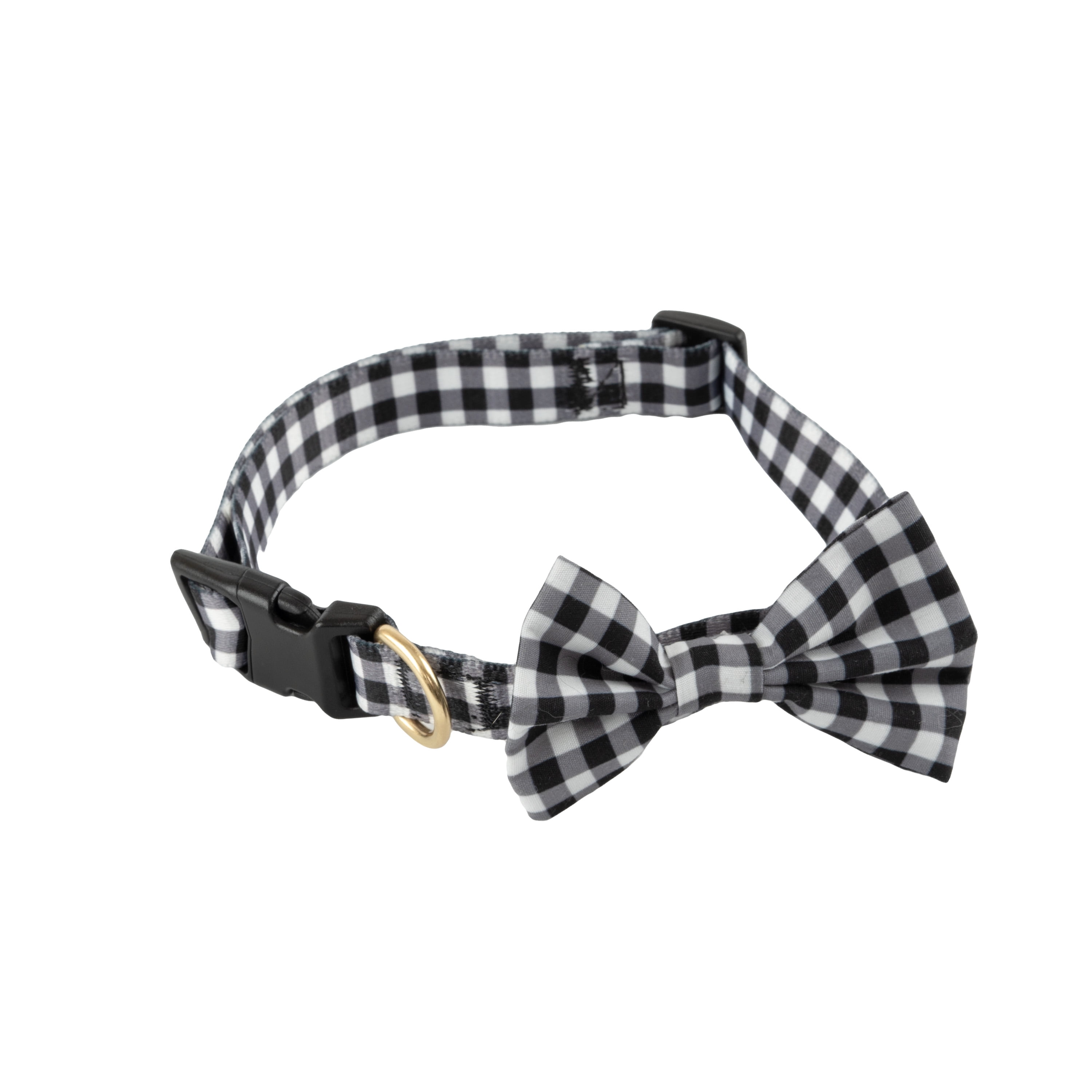 Vibrant Life Gingham 3D Bow Tie Dog Collar, Size Xsmall