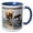 Blue/White, variant on 3drose, Coastal Grizzly Bear and Cub Run across Mud Flat, Lake Clark, Alaska., 11oz Two-tone Black Mug