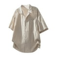 thumbnail image 2 of Ashirexll Mens Shirts Casual, Mens Button up Shirts Short Sleeve, Plus Size Casual Turndown Collar Shirts Solid Color Button up Tops Summer Shirts with Pocket, 2 of 7