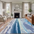 thumbnail image 2 of Blue Ocean 5x7 Area Rugs for Living Room, Waves Beach Cloudy Sky Nature Seaside Scenery Non Slip Floor Mat Washable Low-Profile Indoor Carpet for Bedroom, Dining Room, Bathroom, 2 of 9
