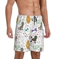 thumbnail image 2 of Logiee Colorful Poodle Dog Print Men's Pajama Shorts with Drawstring & Pockets,Sleep Shorts for Men,Sleepwear Bottoms,Elastic Waistband Loungewear-3X-Large, 2 of 6