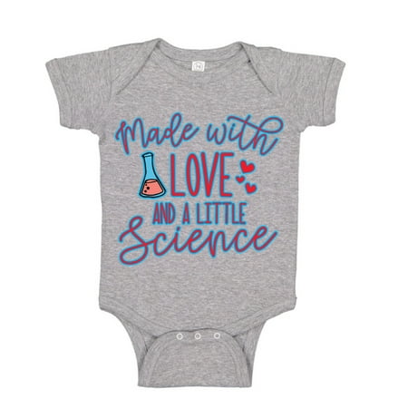 

Wild Bobby Made With Love And A Little Science Cute Scientific Pop Culture Baby Creeper Boys Girls Infant Bodysuit Heather Grey 12M
