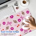 thumbnail image 4 of Long Mouse Pads for Desk,Pink Football and Flowers Pattern Desk Mats on Top Of Desks, Desk Mouse Pad Extra Large with 3mm Non-Slip Base and Stitched Edge for Gaming,Office,Work,Home 35.4"x15.7", 4 of 6