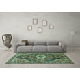 thumbnail image 3 of Ahgly Company Machine Washable Indoor Square Persian Turquoise Blue Traditional Area Rugs, 6' Square, 3 of 4