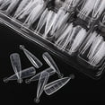 thumbnail image 1 of 120pcs/box Clear Transparent Seamless Fake Nails Full Coverage False Nails Tips Short T-shaped Full Sticker For Nails Manicures, 1 of 5