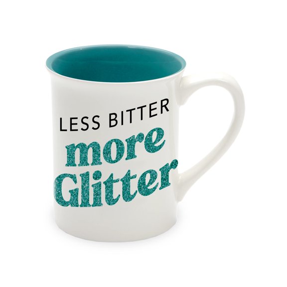 Tabletop Less Bitter More Glitter Mug Stoneware Rise & Sparkle 6010081