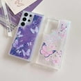 thumbnail image 3 of Compatible with Samsung Galaxy S23 Plus Glitter Butterfly Case?Glow in The Dark Women Girls Girly Bling Sparkle Flowing Quicksand Light up Case Soft TPU Bumper Luminous Phone Cover, Purple, 3 of 11