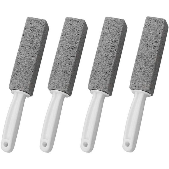 Pumice Cleaning Stone with Handle, 4 Pack Hard Water Toilet Bowl Ring Cleaner Remover, Stains and Paint & Pool Tile Cleaner Brush for Toilet/Kitchen/Grill/Bath/Spa/Tile/Household Cleaning