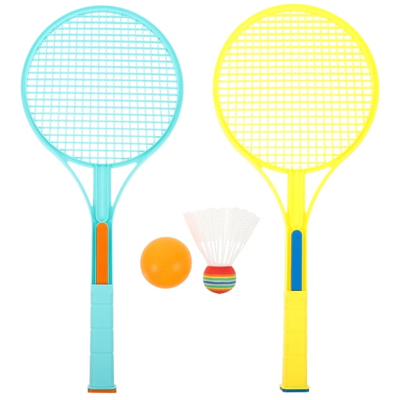 Worgeous 1 Set Badminton Tennis Rackets Balls Set Children Kids Outdoor Sports Parent-child Sports Educational Sports Game Toys for Children Boys Girls (Random Color)
