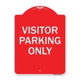 thumbnail image 1 of SignMission A-DES-RW-1824-23376 18 x 24 Po Signe de la Série Designer - Parking Réservé Signe Stationnement Visiteur Seulement&44; Rouge & Blanc, 1 of 1