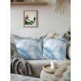 thumbnail image 3 of Outdoor Pillows Waterproof, Summer Palm Leaves Bedding Throw Pillows with Insert for Couch Sofa Bed, Tropical Botanical Minimalist Blue 16x16 Inch Pillowcases Decorative Camping Patio Pillow Set of 1, 3 of 8