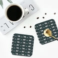 thumbnail image 4 of Lsque Turtle Chrysanthemum Pattern 4" Drink Coasters Set of 4, PVC Leather Absorbent Coasters, Table Coaster Set Decorative Coffee Cup Coasters Housewarming Gift -Square, 4 of 6