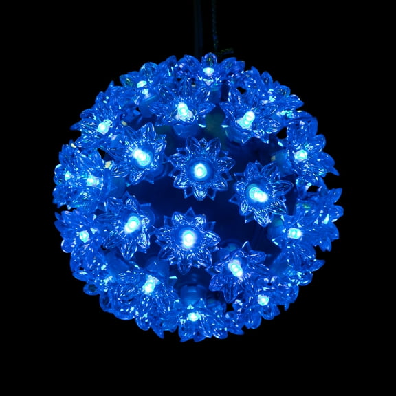 Northlight LED Lighted Hanging Starlight Sphere Outdoor Christmas Decoration- 6" - Blue Lights