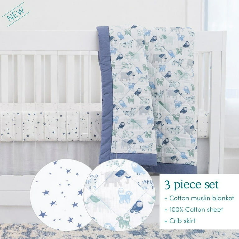 aden anais™ Essentials, Cotton Crib Bedding Set Time to Dream