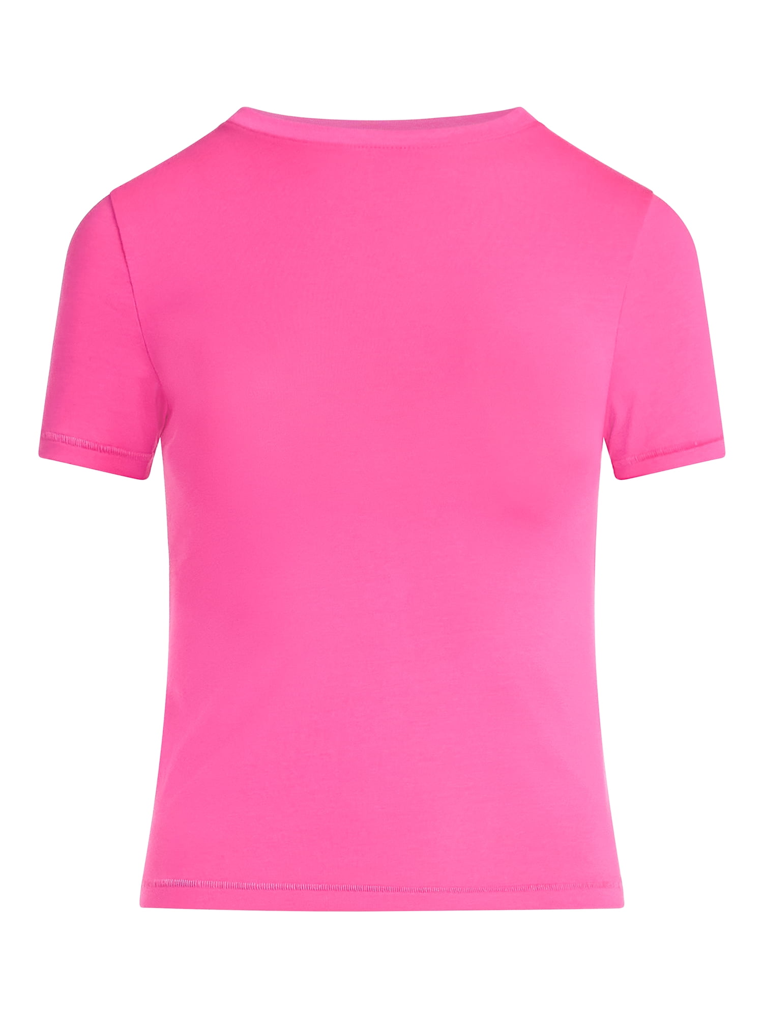 Scoop Women’s Stretch Cotton Blend Baby Tee with Short Sleeves, XS-XXL