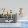 thumbnail image 2 of Figura decorativa de conejo sentado, ideal para decorar interiores. Miniatura de conejo sentado con bandeja para llaves. Estatua moderna de cerámica y, 2 of 8