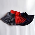 thumbnail image 6 of SPRING PARK Children School Girls Solid Color Knit High Waisted Skater Bottoming Pleated Skirt School Uniform, 6 of 7