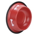 thumbnail image 4 of Cuenco de acero inoxidable para mascotas, comedero para perros y gatos, plato antideslizante resistente para perros con bonito estampado (rojo), 4 of 13