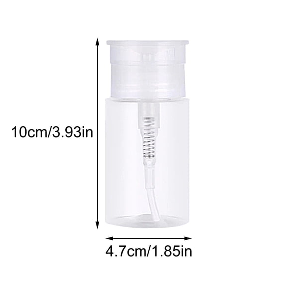 Leak-Proof Refillable Clear Pump Dispenser Bottle Portable Push Down Container for Makeup Remover Nail Liquid Travel Use
