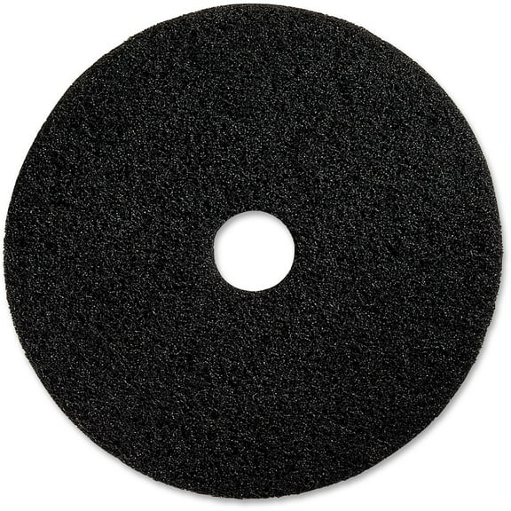 Genuine Joe Black Floor Stripping Pad - 17" Diameter - 5/Carton x 17" Diameter x 1" Thickness - Stripping, Floor - 175 rpm to 350 rpm Speed Supported | Bundle of 2 Cartons