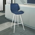 thumbnail image 2 of Armen Living Valor 26" Faux Leather Counter Stool in Dark Vintage Blue, 2 of 7