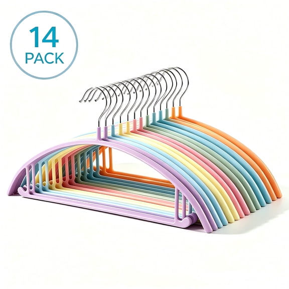 Maoface Clothes Hangers 14 Pack, Heavy Duty Aluminum Clothes Hangers, 16.5 Inch Metal Hangers for Dresses, Sweaters, Coats and Jackets