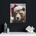 thumbnail image 4 of COMIO  Bear Christmas Decor Snowy Decoration Canvas Print Bear Canvas Wall Art Grizzly Bear for Bedroom, 4 of 4