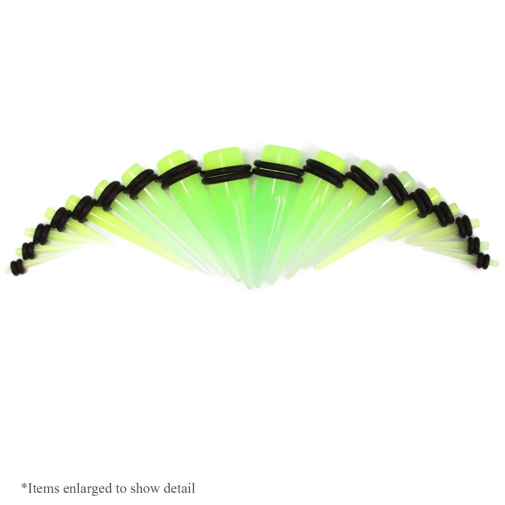 18-piece Glow-in-the-Dark Ear Taper Stretching Kit - 3 Colors Available