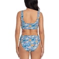 thumbnail image 3 of Wukai Cute Chickens and Flowers Women's Bikini Set Two Piece,wimsuit High Waisted V Neck Twist Front Adjustable Spaghetti Straps Bathing Suit-Large, 3 of 7