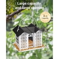 thumbnail image 4 of TEMOGU-Bird Feeders for Outdoors, Metal Mesh Wild Bird Feeder with Triple Feeders for Finch Cardinal Chickadee, Large Capacity, Weatherproof and Durable, White, 4 of 4