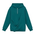 thumbnail image 4 of lnmuld Women's Cat Dog Pouch Hoodie Oversized Quarter Zip Pet Carrier Pullover Sweatshirt with Kangaroo Pocket Hooded Long Sleeve Size:M, 4 of 5