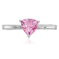 thumbnail image 5 of 10K Solid White Gold Lab Pink Sapphire Ring October Birthstone Jewelry, 5 of 8