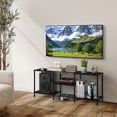 thumbnail image 5 of 50 Inch TV Stand for Living Room, Small Entertainment Center with Open Storage Shelves, Heavy Duty Metal Frame, Media Console Table for TVs up to 50 Inch, Black, 5 of 7