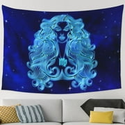 TEQUAN Virgin Star Sign Horoscope Pattern Large Tapestry, Aesthetic Tapestries Wall Hanging for Bedroom Living Room College Dorm Decor, 90 x 60 inches
