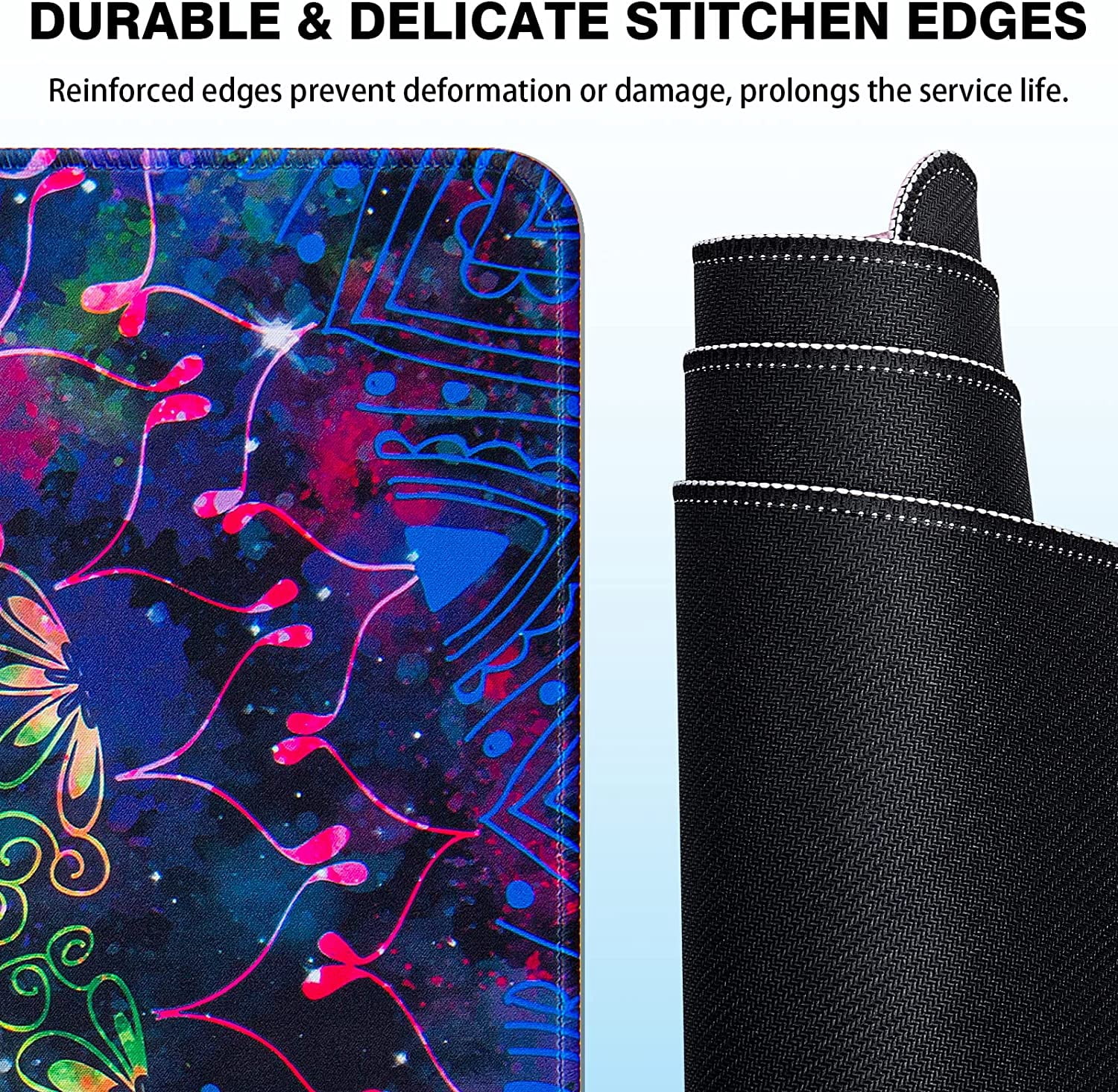 Gaming Mouse Pad, Extended Mouse Pad 31.5x15.7inch XXL Large Big Computer Keyboard Mouse Mat Desk Pad with Non-Slip Base and Stitched Edge for Home Office Gaming Work