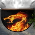 thumbnail image 2 of Fiery Dragon Half Round Door Mat, Abstract Non-Slip Half Circle Area Rug Doormat Washable Half Moon Rug Indoor Entrance Doormat for Kitchen Bedroom Home Decor 24"x36", 2 of 7