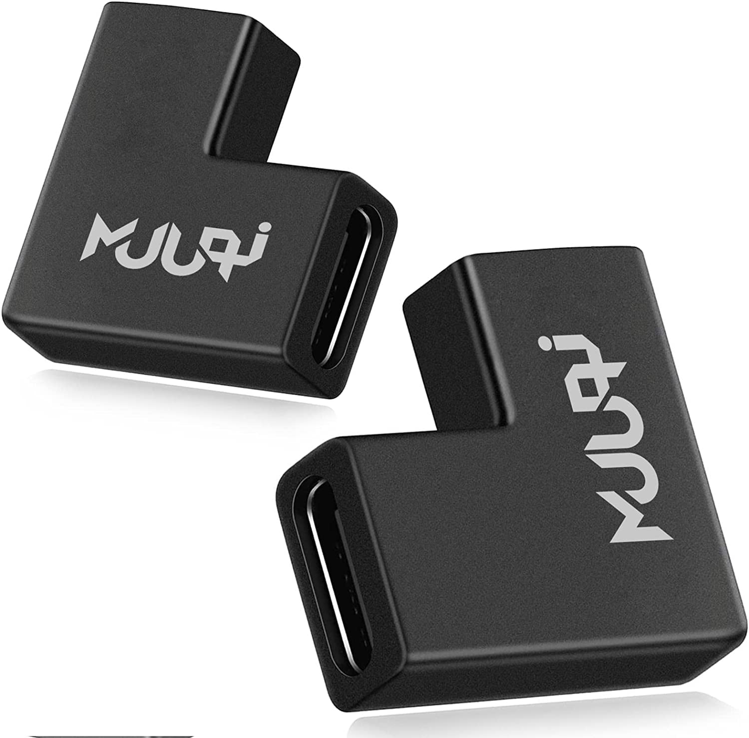 USB C Female to Female Adapter, 2 Pack 90 Degree PD QC 100W USB 3.1 Gen2 TypeC Coupler Right