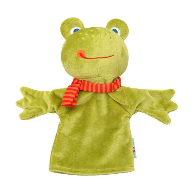 EeaseMX Marionetas de mano de animales de dibujos animados para niños, muñecos de animales, juguetes de guante para niños, juguetes interactivos entre padres e hijos (rana)
