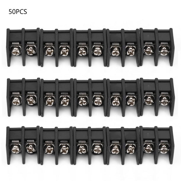 Terminal de barrera, 50 piezas, 2 pines, paso de 7,62 mm, bloque de terminales de cableado, terminal de barrera, estética elegante