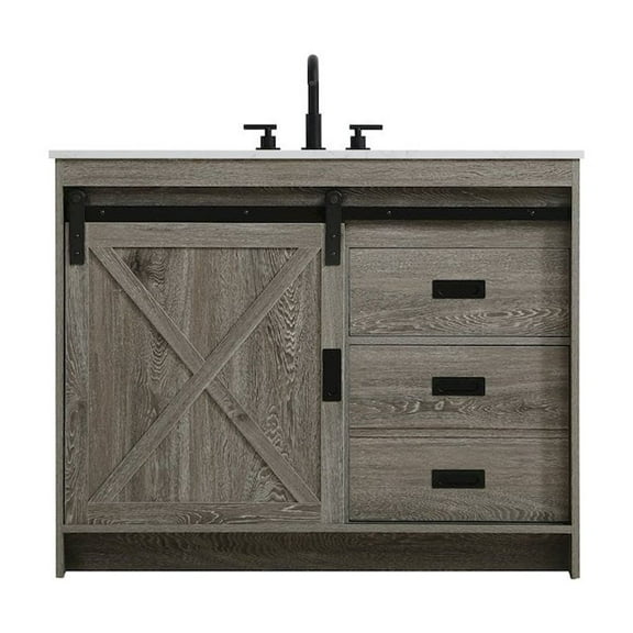 Elegant Kitchen and Bath Austin 42 Inch Single Bathroom Vanity In Rustic Grey