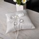thumbnail image 4 of Almohada para anillos con perlas, decoración para boda nupcial, almohada para portador de anillos, 5,9 pulgadas x 5,9 pulgadas (blanco), 4 of 5