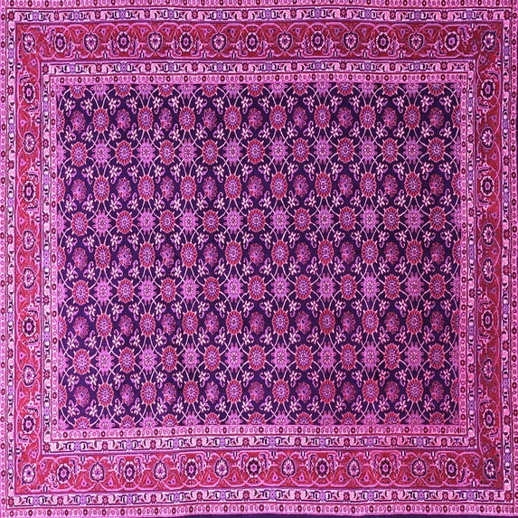 Ahgly Company Indoor Square Persian Pink Traditional Area Rugs, 8' Square