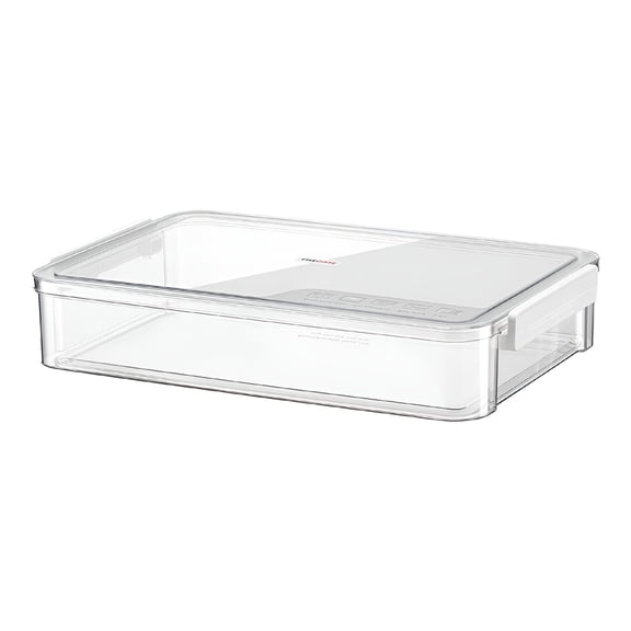 LAMIRO Clear File Storage Box With Lids,A4 Storage Box For 8"X11" Paper,Plastic A4 Container,Stackable Magazine File A4 Paper Project Case Bins,Desk Organizer Office Invoice Document-White