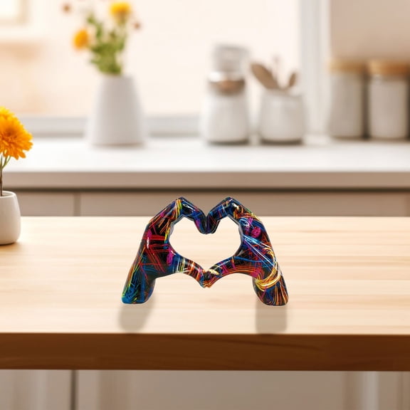 Goowood Heart and Hands Sculpture Modern Home Decor for Living Room Bedroom Shelf Decor Office Desk Table Valentines Day Gifts for Her