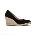 thumbnail image 3 of Women's Platform Espadrilles Wedge Sandals Slip On Solid Color Closed Pointed Toe Comfortable Wedge Pumps Shoes, 3 of 6