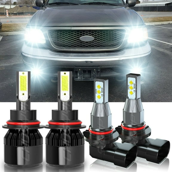 CHUSYYRAY For Ford F150 1999-2003 9007 LED Headlight Dual Beam 9006 Fog Light Bulbs Upgrade Kit