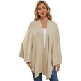 thumbnail image 3 of Women's Elegant Shawl Wraps Soft Open Front Poncho Sweater for Spring Fall Winter, 3 of 12
