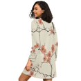 thumbnail image 2 of FORMRS Womens Long Sleeve Nightgowns Crew Neck Sleep Shirt Soft Pajamas Sizes S-3XL, Light Red Flowers, 2 of 8